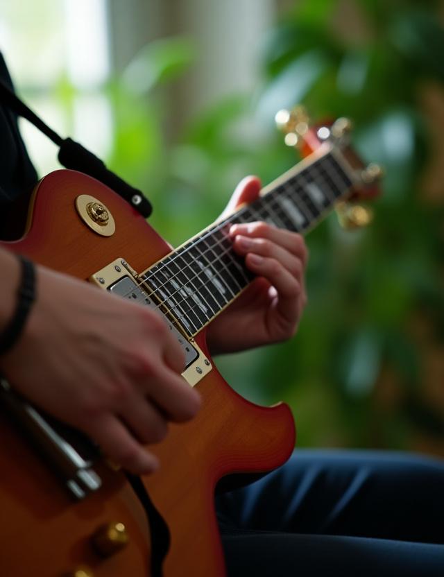 Guitarist practicing