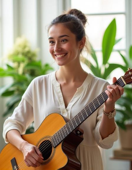 Guitar instructor teaching